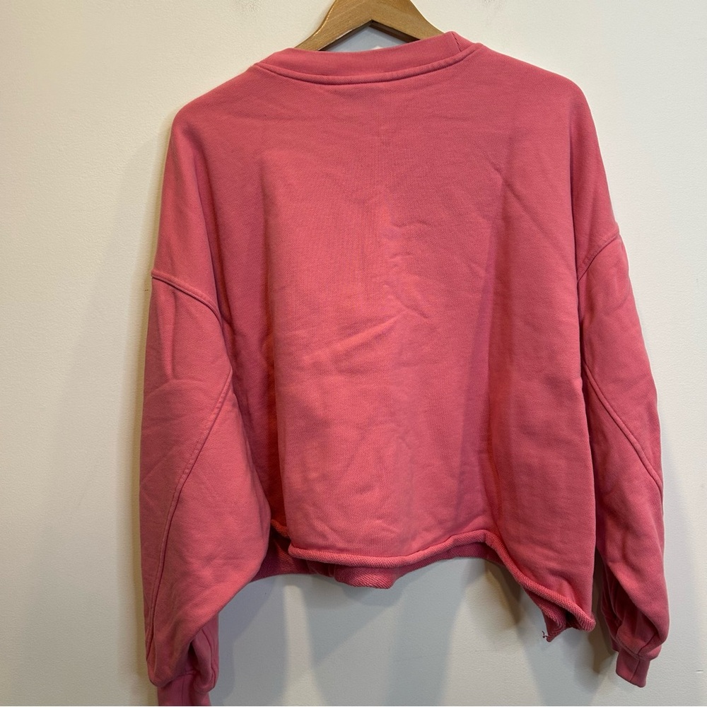 Adidas Originals Adicolor Classics Oversized Sweatshirt China Pink Cropped - Picture 5 of 6